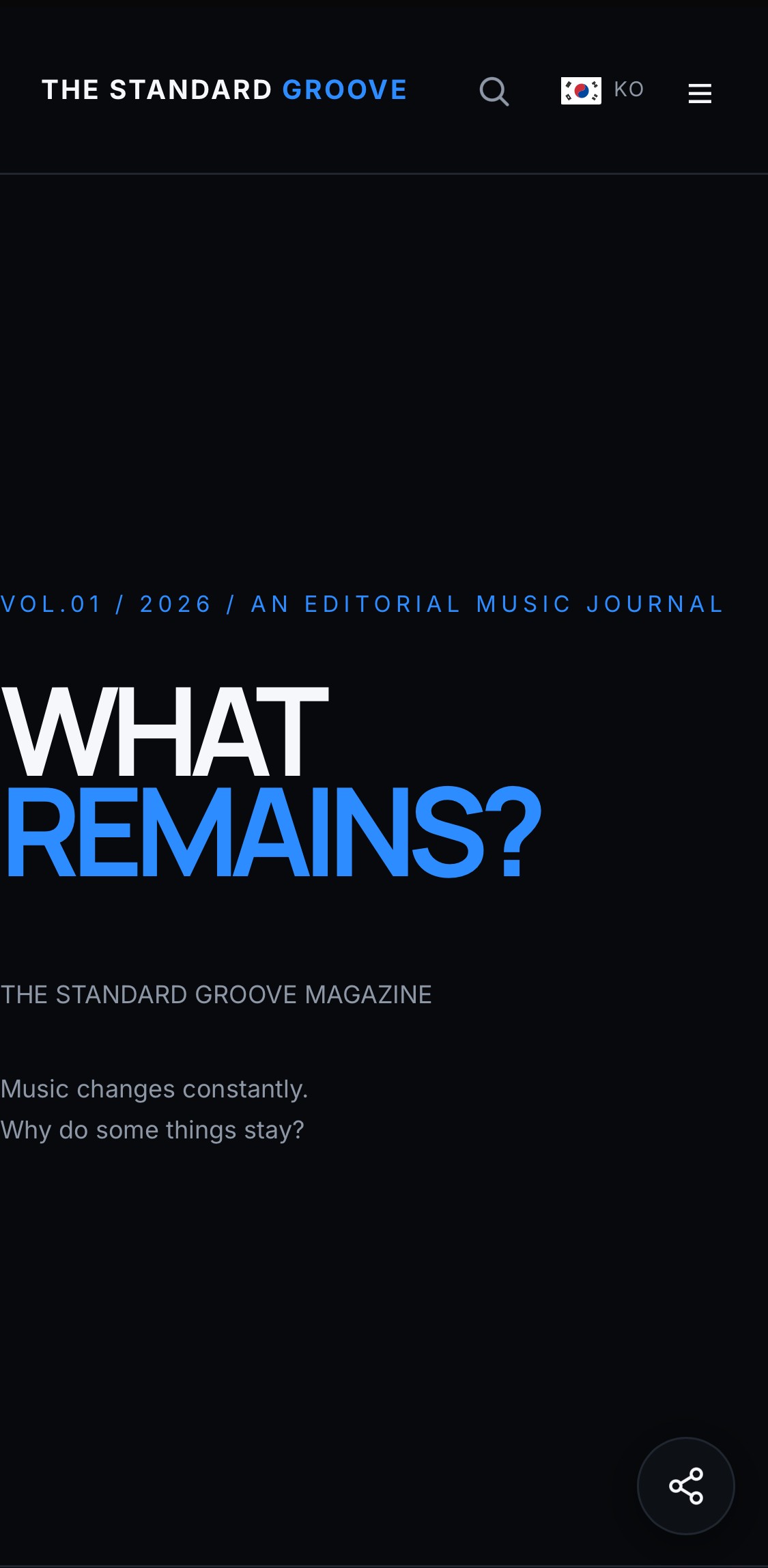 THE STANDARD GROOVE MAGAZINE Vol.01